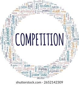 Competition word cloud conceptual design isolated on white background.