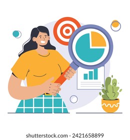 Competitive advantage. Advertising and marketing business strategy. Brand recognition and market niche definition. Flat vector illustration
