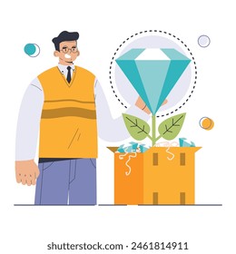 Competitive advantage. Advertising and marketing business strategy. Brand recognition and market niche definition. Flat vector illustration