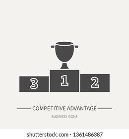Competitive advantage - business icon in flat style. Graphic design elements for ad, apps, website,packaging, poster or brochure. Vector illustration