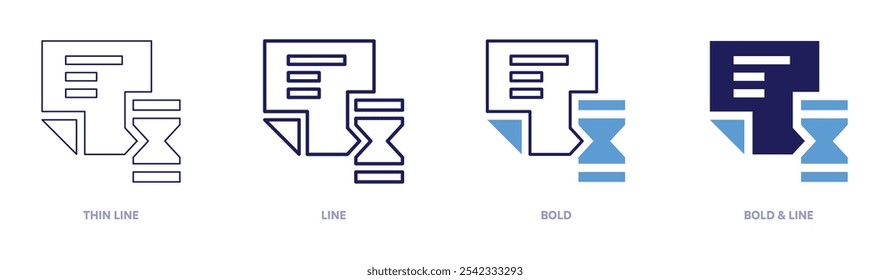 Icono de ventaja competitiva en 4 estilos diferentes. Línea delgada, línea, negrita y línea negrita. Estilo duotono. Trazo editable.