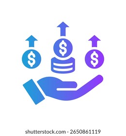 Competitive Advantage Icon Glyph Gradient Vector Illustration