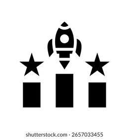 Ilustración vectorial de glifo de icono de ventaja competitiva