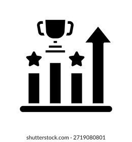 Ilustração do vetor de glifos de ícones com vantagem competitiva