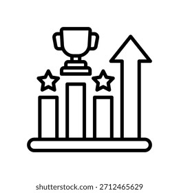 Ilustração do vetor de linha de ícone da vantagem competitiva