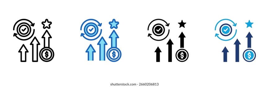 Competitive Advantage icon Multi Style Vector Illustration