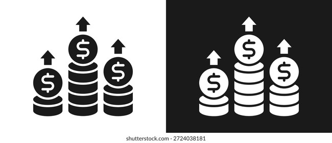 Competitive Advantage Icon Set Glyph In White And Black Background