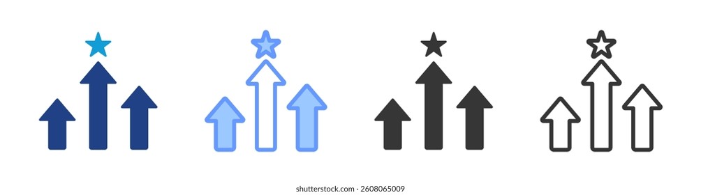 Competitive Advantage icon set multiple style collection