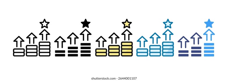 Icono de ventaja competitiva conjunto de múltiples estilos de Colección