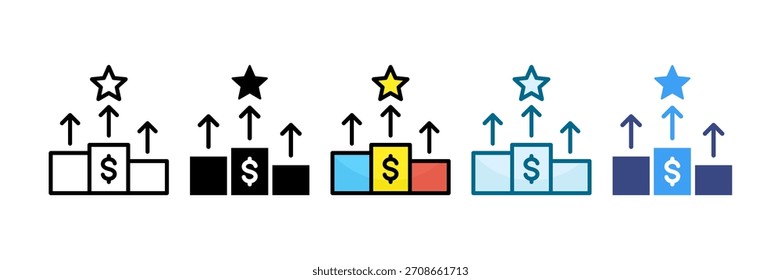 Icono de ventaja competitiva conjunto de múltiples estilos de Colección