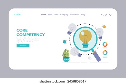 Competitive advantage web or landing set. Advertising and marketing business strategy. Brand recognition and market niche definition. Flat vector illustration