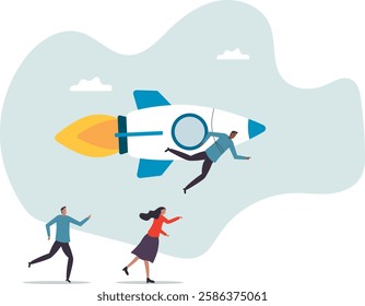 Competitive advantage to win business competition, innovation or creativity for winning strategy and success.business concept.flat character.