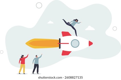 Competitive advantage to win business competition, innovation or creativity for winning strategy and success concept.flat character life .
