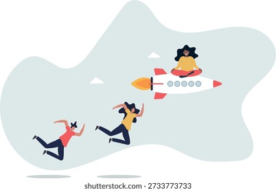 Competitive advantage to win business competition, innovation or creativity for winning strategy and success concept.life and employment of people.