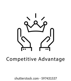 Competitive Advantages Vector Line Icon 