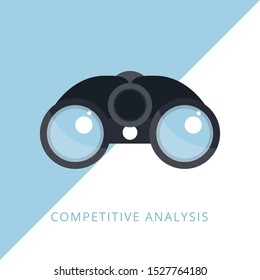 
Competitive analysis - Data analysis - Market competition - Business strategy. Concept of line icon