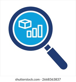 Competitive Analysis Flat Blue Icon Vector Illustration