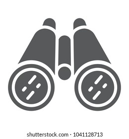 Competitive analysis glyph icon, development and business, binocular sign vector graphics, a solid pattern on a white background, eps 10.
