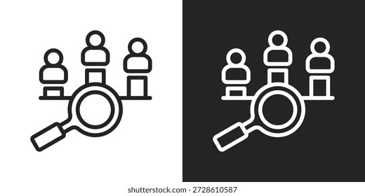 Competitive Analysis Icon In Black And White Line Style