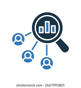 Ilustração de vetor misto de ícone de análise competitiva