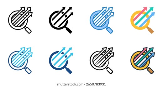 Competitive analysis icon set multiple style collection 
