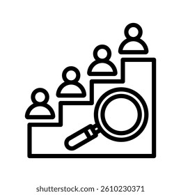 Competitive Analysis Line Vector Illustration On White Background.
