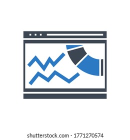 Icono de glifo vectorial relacionado con análisis competitivo. Aislado en fondo blanco. Ilustración vectorial.