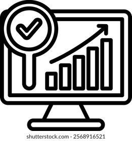 Competitive Analysis Vector Lineal Icon On White Background.