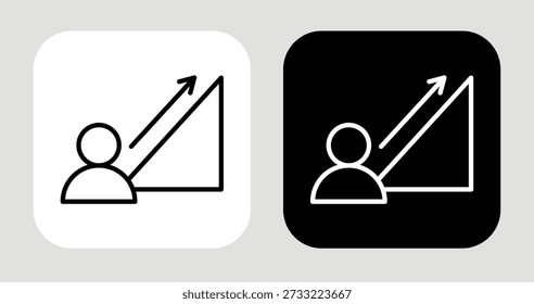 Competitive Angle Icon In Black and White Line Style