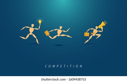 Competitive business design vector illustration. Vector business people competitive. Competition in business. Businessman and business woman.