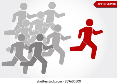 competitive with business icon running