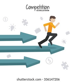 Competitive concept with businessman design, vector illustration 10 eps graphic.
