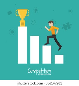 Competitive concept with businessman design, vector illustration 10 eps graphic.