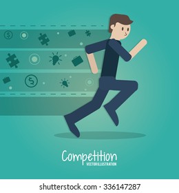 Competitive concept with businessman design, vector illustration 10 eps graphic.