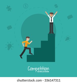 Competitive concept with businessman design, vector illustration 10 eps graphic.