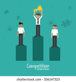 Competitive concept with businessman design, vector illustration 10 eps graphic.