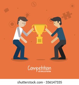 Competitive concept with businessman design, vector illustration 10 eps graphic.