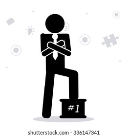 Competitive concept with businessman design, vector illustration 10 eps graphic.
