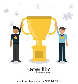 Competitive concept with businessman design, vector illustration 10 eps graphic.