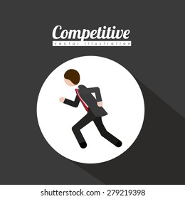 Competitive design over grey background, vector illustration