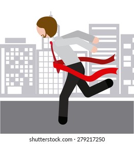 Competitive design over landscape background, vector illustration