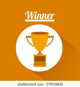 Competitive design over orange background, vector illustration