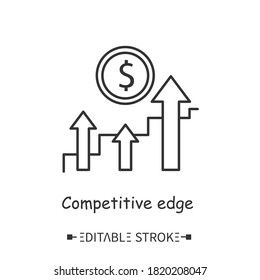 Competitive edge line icon. Business advantage. Market leadership. Winning strategy. Modern business technologies, partnerships and solutions concept. Isolated vector illustration. Editable stroke