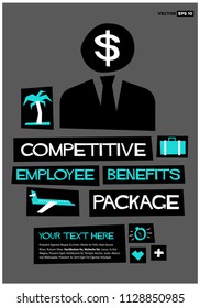 Competitive Employee Benefits Package Retro Poster Design