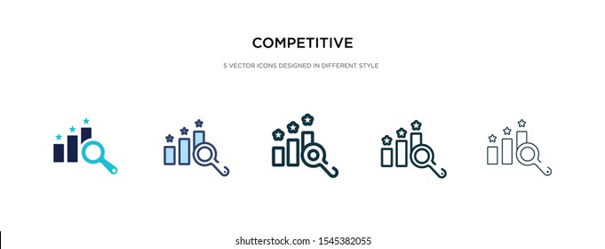 competitive icon in different style vector illustration. two colored and black competitive vector icons designed in filled, outline, line and stroke style can be used for web, mobile, ui