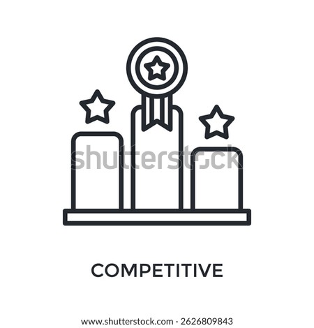 Competitive Icon Outline Style. Vector Illustration For Graphic Design