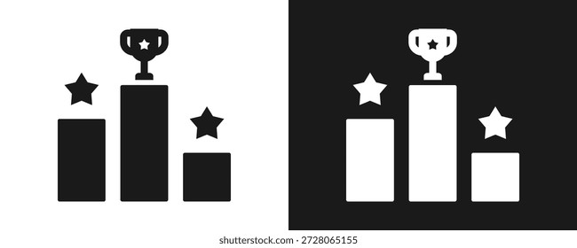 Competitive Icon Set Glyph In White And Black Background