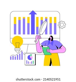 Ilustración vectorial de concepto abstracto de inteligencia competitiva. Inteligencia empresarial, análisis de información, estrategia de investigación de mercado, software de análisis, metáfora abstracta del entorno competitivo.