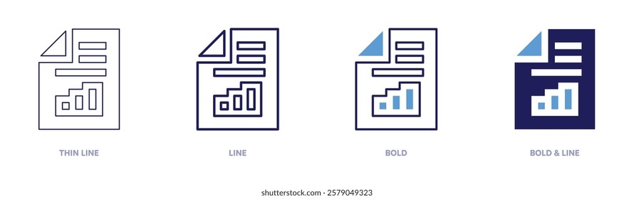 Competitive landscape icon in 4 different styles. Thin Line, Line, Bold, and Bold Line. Duotone style. Editable stroke.