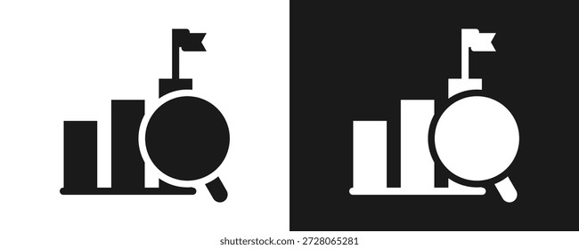 Competitive Landscape Icon Set Glyph In White And Black Background